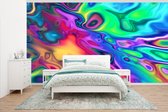 Behang - Fotobehang Abstracte regenboog neon gekleurd - Breedte 395 cm x hoogte 220 cm