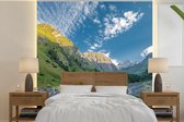Behang - Fotobehang Rivier door de Großglockner in het Europese Oostenrijk - Breedte 260 cm x hoogte 260 cm