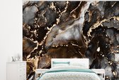 Behang - Fotobehang Marmer - Goud - Glitter - Luxe - Breedte 325 cm x hoogte 260 cm