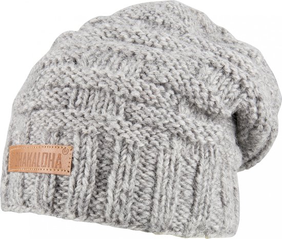 Shakaloha Gebreide Wollen Muts Heren & Dames Beanie Hat van schapenwol met polyester fleece voering - Bimbo Beanie Beige Unisex - One Size Wintermuts