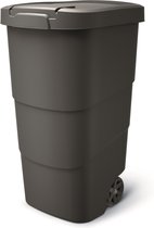 Prosperplast - Wheeler - Grote Afvalbak met wielen 110L - Zwart / Kunststof