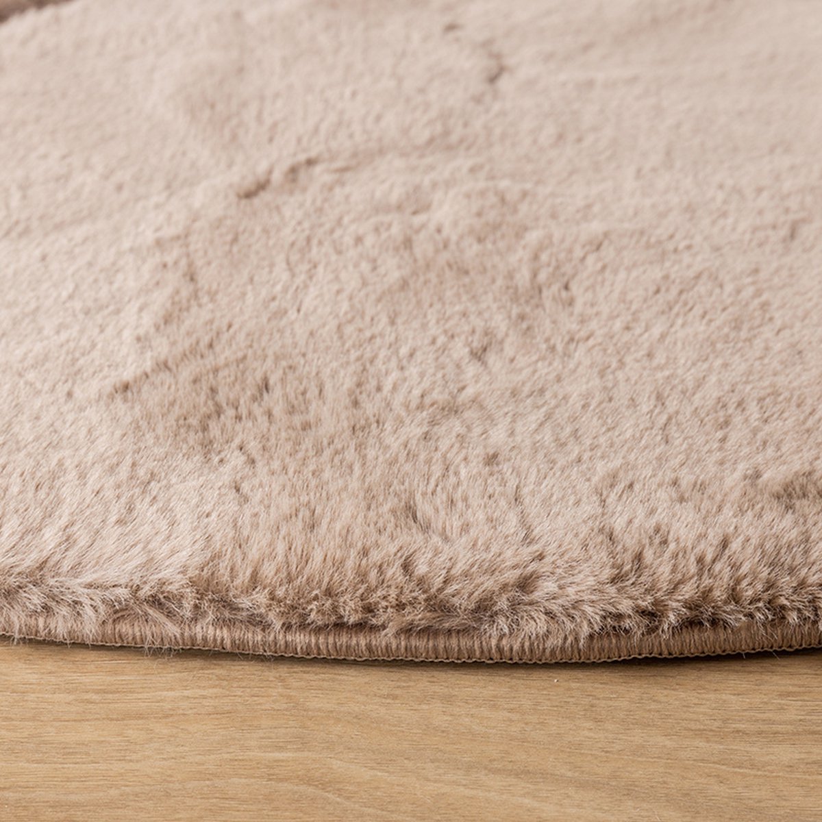 FRAAI Rond hoogpolig vloerkleed - Carvy Arches Taupe - Ø 160cm