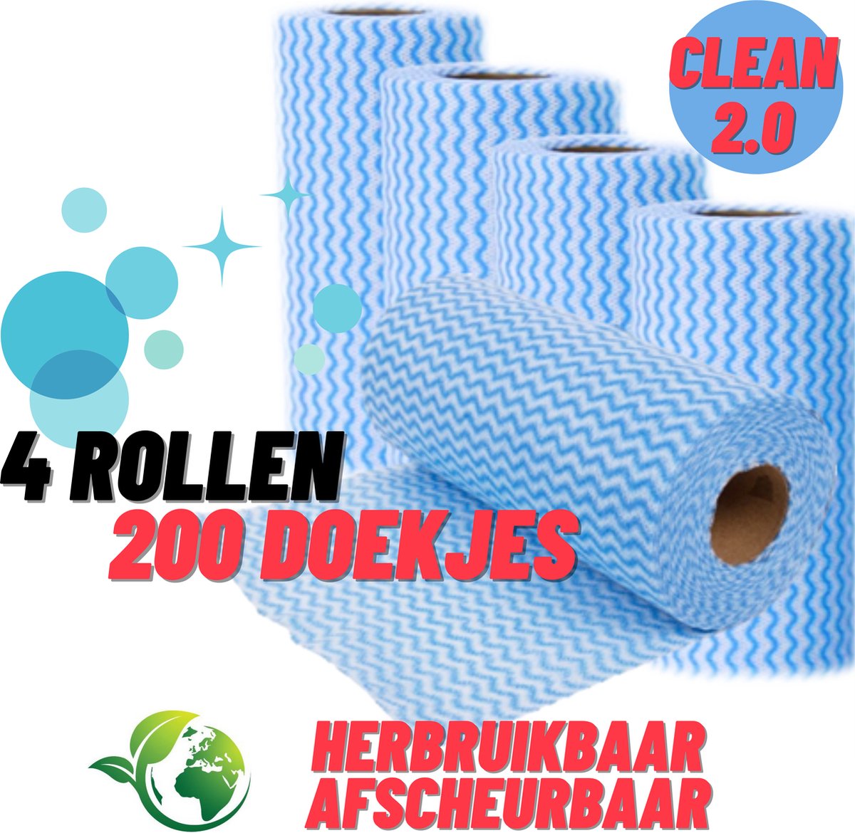 Goedkoopste Herbruikbare huishouddoeken / 4 rol 200 stuks / huishouddoekjes / afscheurdoekjes / Poetslappen / Multifunctionele Keuken Thuis Auto Kantoor