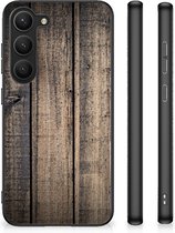 Leuk TPU Back Cover Geschikt voor Samsung Galaxy S23 Telefoon Hoesje met Zwarte rand Steigerhout