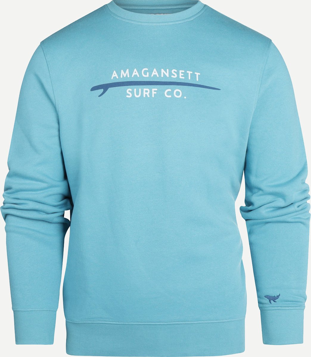 Amagansett Lente/Zomer 2023 Trui Crewneck Sweater Surf Mannen - Regular fit - Organic Cotton - Turquoise (XXL)