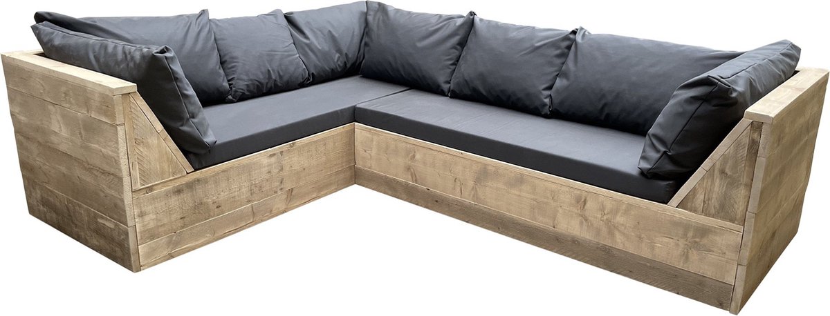 Wood4you - Loungeset - 6 steigerhout 200x200 cm - incl Plofkussens -