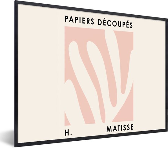 Fotolijst incl. Poster - Matisse - Roze - Pastel - Abstract - 80x60 cm - Posterlijst