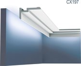 Kroonlijst Orac Decor CX197 MODERN U-STEPS Sierlijst Wandlijst Indirecte verlichting modern design wit 2 m