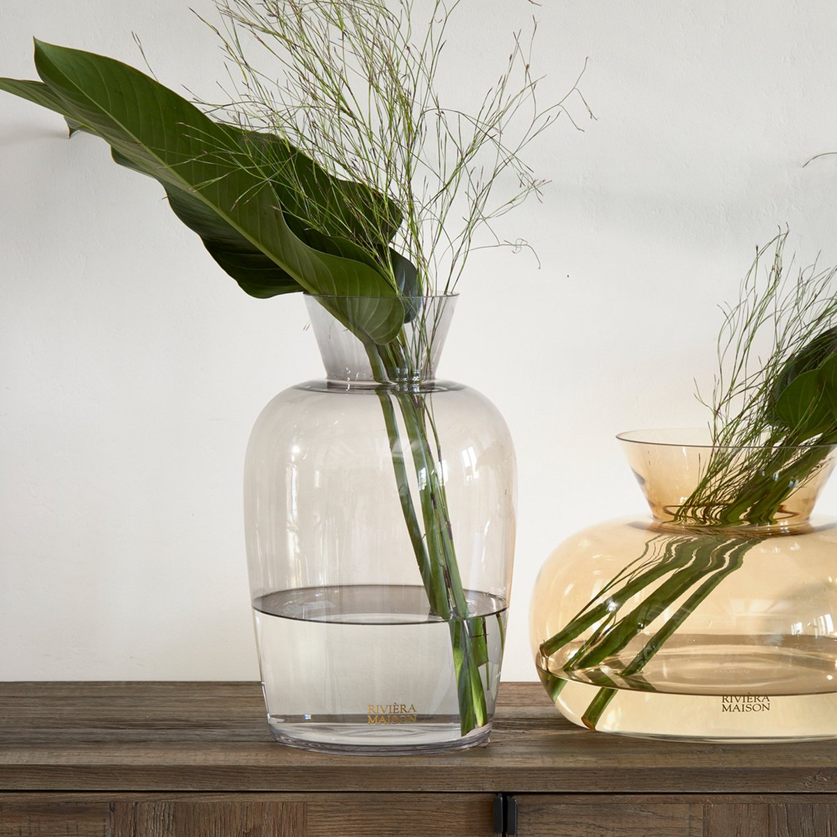 Vaas Gele Glazen Vaas Bolvormige Bloemenvaas Glas 10 H15cm 09435 1