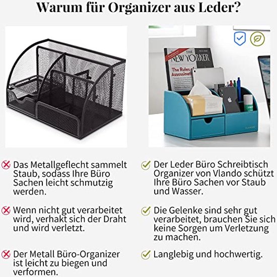 Tafelrek, bureau-organizer, houten en ijzeren boekenkast, 2 dieren