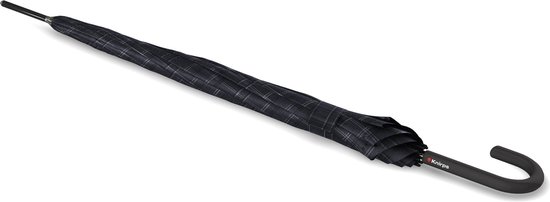 Paraplu Geruit Zwart Grijs - T760 - Dsn 105 cm - Lengte 88 cm - Knirps