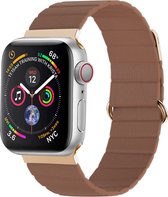Apple Watch Series 1/2/3/4/5/6/7/8 / SE - Bracelet 38/40/41 - Bracelet en cuir magnétique iMoshion - Marron