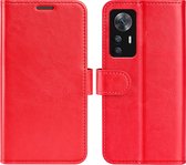 Xiaomi 12T - 12T Pro Hoesje - MobyDefend Wallet Book Case (Sluiting Achterkant) - Rood - GSM Hoesje - Telefoonhoesje Geschikt Voor Xiaomi 12T - Xiaomi 12T Pro