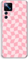 Case Company® - Hoesje geschikt voor Xiaomi 12T Pro hoesje - Grid Roos - Soft Cover Telefoonhoesje - Bescherming aan alle Kanten en Schermrand