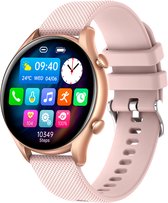 Qlarck Watch Pro - Smartwatch - Goud - Notificaties - iOS en Android - HD Touchscreen - Stappenteller - Horloge - 45 mm - Dames & Heren