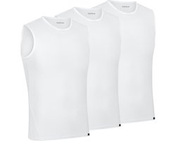 GripGrab - Ultralight 3PACK Mesh Mouwloos Base Layer Zomer Fiets Ondershirt Polygiene Zweethemd - Wit - Heren - Maat L