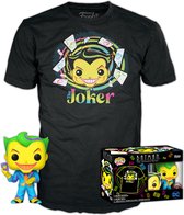 DC Comics Batman Joker Exclusieve POP & T-shirt Set - Blacklight Zwart (Maat: S)