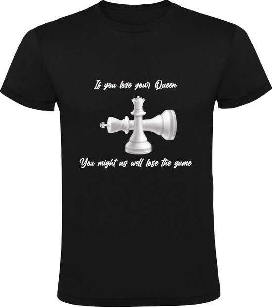 Schaak Heren T-shirt - Chess - Schaken - Queen - Strategisch Game Shirt