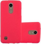 Coque Cadorabo pour LG K10 2017 en FROST RED - Housse de protection en silicone TPU flexible