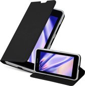 Cadorabo Hoesje voor Nokia Lumia 640 in CLASSY ZWART - Beschermhoes met magnetische sluiting, standfunctie en kaartvakje Book Case Cover Etui