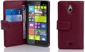 Cadorabo Hoesje voor Nokia Lumia 1320 in BORDEAUX PAARS - Beschermhoes van getextureerd kunstleder en kaartvakje Book Case Cover Etui