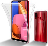 Coque Cadorabo pour Samsung Galaxy A20s en TRANSPARENT - Coque de protection intégrale à 360° - Protection avant et arrière, protection intégrale avec film protecteur d'écran