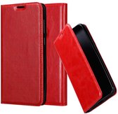 Cadorabo Hoesje geschikt voor Samsung Galaxy A6s in APPEL ROOD - Beschermhoes met magnetische sluiting, standfunctie en kaartvakje Book Case Cover Etui