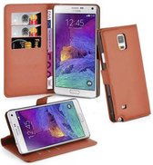 Cadorabo Hoesje geschikt voor Samsung Galaxy NOTE 4 in CHOCOLADE BRUIN - Beschermhoes met magnetische sluiting, standfunctie en kaartvakje Book Case Cover Etui
