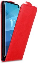 Cadorabo Hoesje geschikt voor Samsung Galaxy S10 4G in APPEL ROOD - Beschermhoes in flip design Case Cover met magnetische sluiting