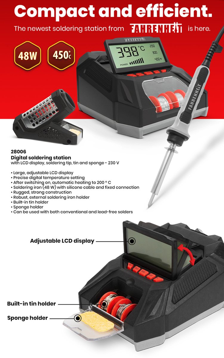Treedix DC9-24V Mini soldeerboutset, PD/DC 65W/100W professionele