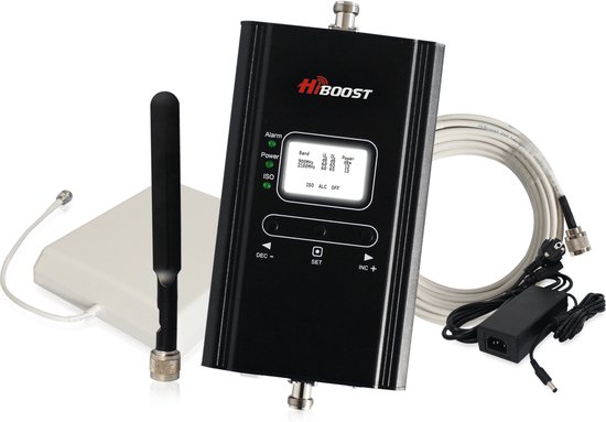 Foto: Hiboost gsm versterker model hi13 ew met binnen en buitenantenne 200m 