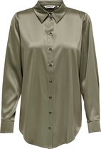 Only Blouse Onlvictoria Ls Loose Satin Shirt No 15279352 Brindle Dames Maat - S