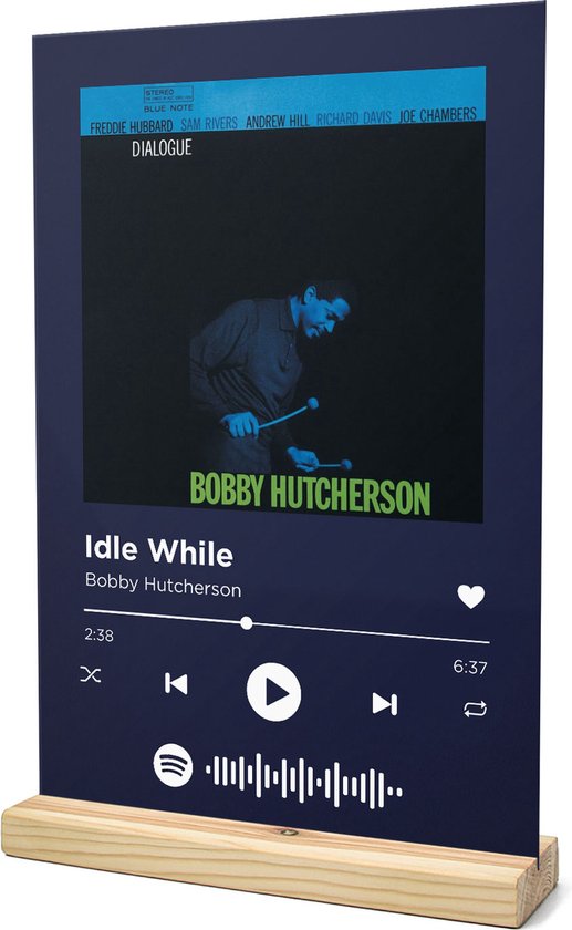 Songr Spotify Muziek Bordje Idle While Bobby Hutcherson 20x30 Blauw Dibond