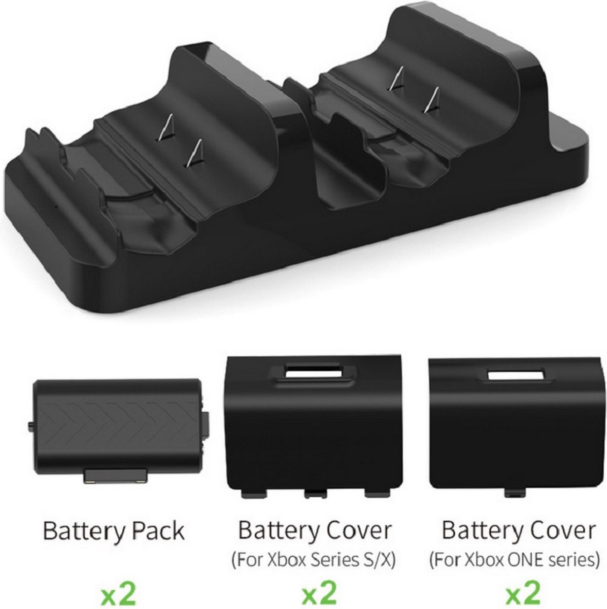 Oplaadstation Charging Docking Station met 2 stuks 800mAh Li-ion batterijen geschikt voor Xbox One / Series X / Series S / TYX-532X