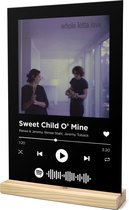 Songr Spotify Muziek Bordje - Sweet Child O' Mine - Renee & Jeremy, Renee Stahl, Jeremy Toback - 20x30 - Zwart - Dibond Aluminium Plaat - Cadeau Tip voor Man en Vrouw