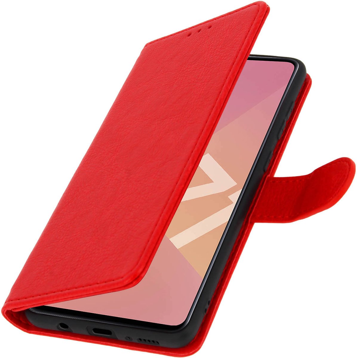 Geschikt voor Samsung Galaxy A71 Bookcover Video Support Functie rood