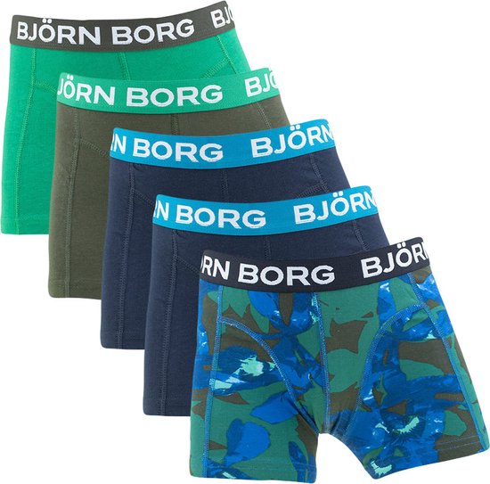 Björn Borg jongens cotton stretch 5P boxers basic jungle leaves multi -  134/140 | bol.com