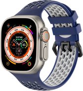 iMoshion Bandje Geschikt voor Apple Watch Bandje Series 1 / 2 / 3 / 4 / 5 / 6 / 7 / 8 / 9 / SE / Ultra (2) - 42 / 44 / 45 / 49 mm - iMoshion Sport band buckle - Donkerblauw