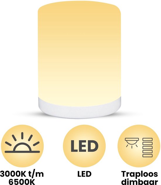 B-care Nachtlamp - Dimfunctie - Oplaadbaar - Nachtlampje kinderen - Leeslamp - LED Lamp - Tafellamp