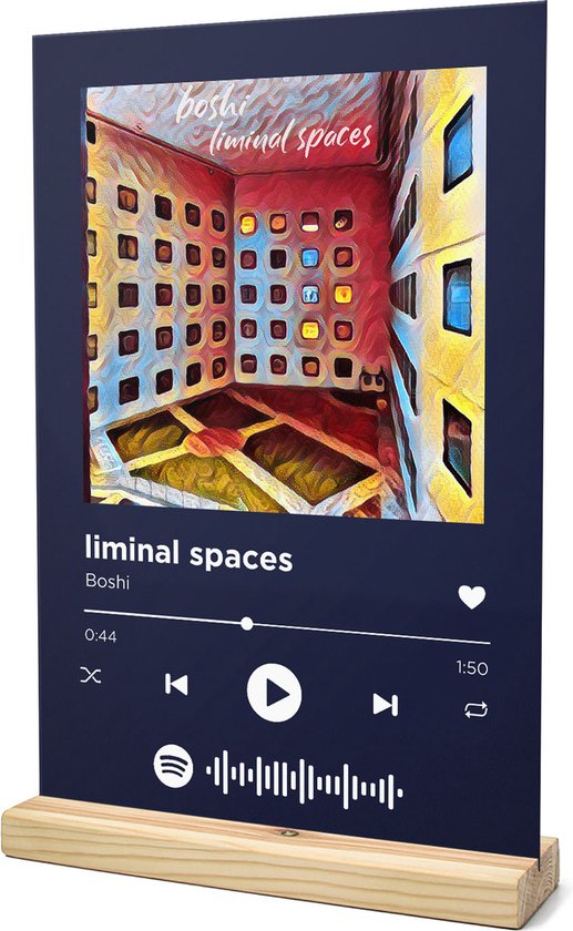 Songr Spotify Muziek Bordje Liminal Spaces Boshi 20x30 Blauw Dibond