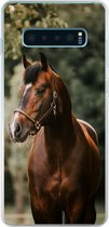 Geschikt voor Samsung Galaxy S10 Lite hoesje - Paard - Takken - Portret - Siliconen Telefoonhoesje