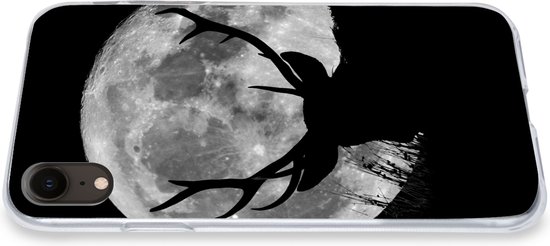 Coque iPhone XR - Cerf - Lune - Nuit - Siliconen