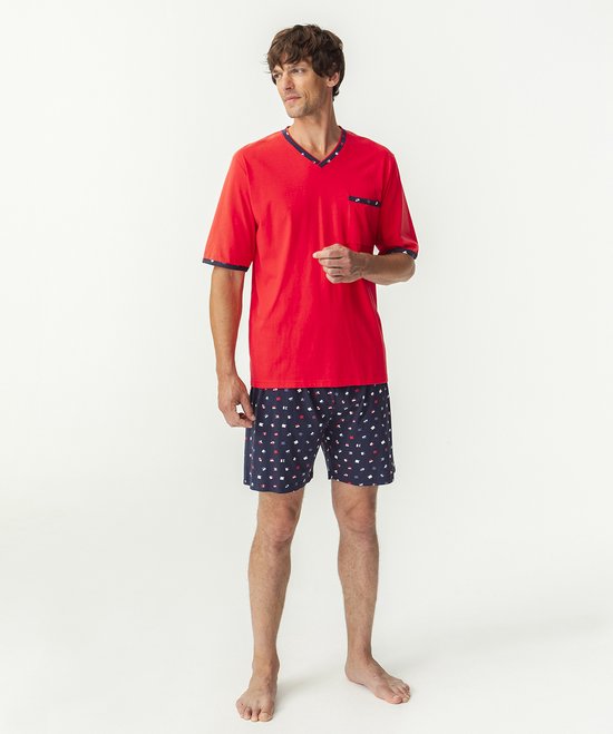 Damart - Pyjama short en jersey, pur coton peigné. - Homme - Rouge - M |  bol.com