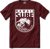 Hawaii Surf | Surfen - Surf - Surfboard - T-Shirt - Unisex - Burgundy - Maat S