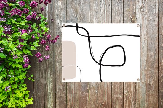 Tableau jardin Abstrait - Pastel - Minimalisme - 80x60 cm - Affiche jardin - Toile jardin - Affiche extérieur