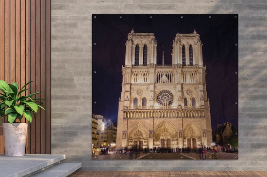 Poster de Jardin Notre Dame le soir - 200x200 cm