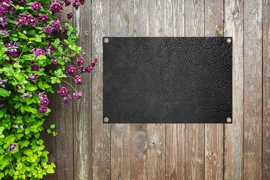 Décoration de jardin Cuir - Marron - Structure - Design - Aspect cuir - 60x40 cm - Poster jardin - Toile jardin - Poster extérieur