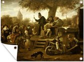Le charlatan (Les rochers) - Peinture de Jan Steen Garden poster 80x60 cm - Toile de jardin / Toile d'extérieur / Peintures pour l'extérieur (décoration de jardin)