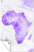 Tuindecoratie Kaarten - Afrika - Waterverf - 40x60 cm - Tuinposter - Tuindoek - Buitenposter