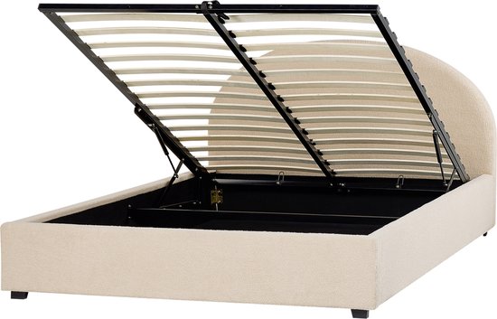 VAUCLUSE - Bed met opbergruimte - Beige - 140 x 200 cm - Polyester